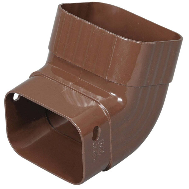 Amerimax 2 In. x 3 In. Brown Vinyl Front A Elbow M1627HP