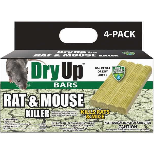 Dry Up Rat & Mouse Killer Moisture Resistant Bars (4-Pack) DRY-BAR