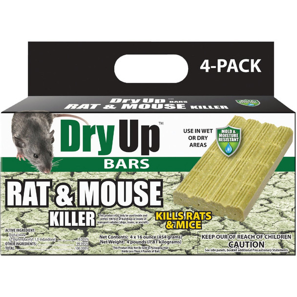 Dry Up Rat & Mouse Killer Moisture Resistant Bars (4-Pack) DRY-BAR