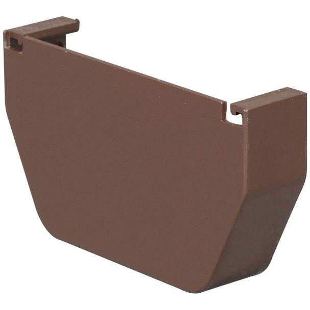 Amerimax 5 In. Contemporary Brown Vinyl Gutter End Cap T1511