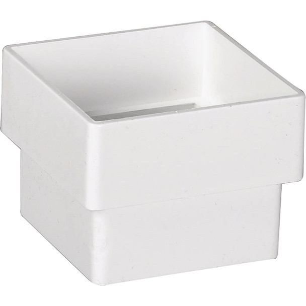 Amerimax 2 In. Contemporary Square White Vinyl Downspout Connector T0523HP