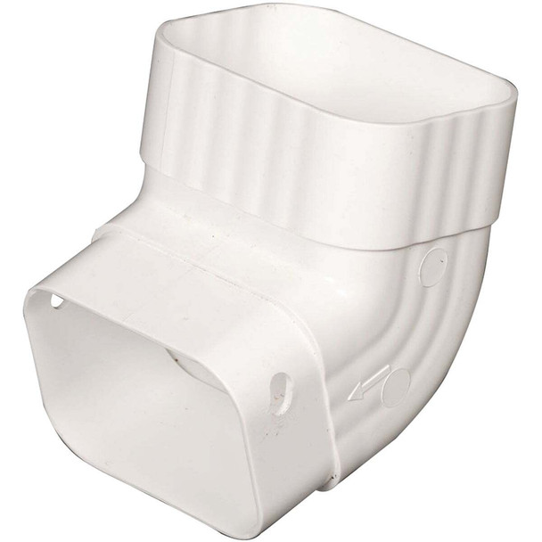 Amerimax 2 In. x 3 In. White Vinyl Front A Elbow M0627HP