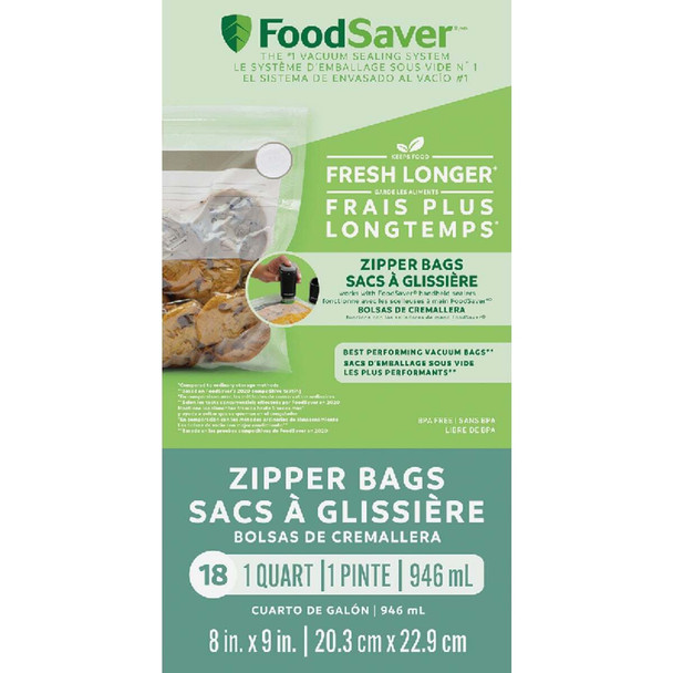 FoodSaver FreshSaver Vacuum Zipper Quart Bags (18-Count) 2159427