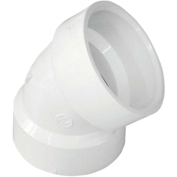 IPEX 1-1/2 In. Schedule 40 45 Deg. Short Radius DWV PVC Elbow (1/8 Bend) 192521P