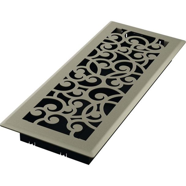 Imperial Wonderland 4 In. x 12 In. Satin Nickel Steel Floor Register RG3455
