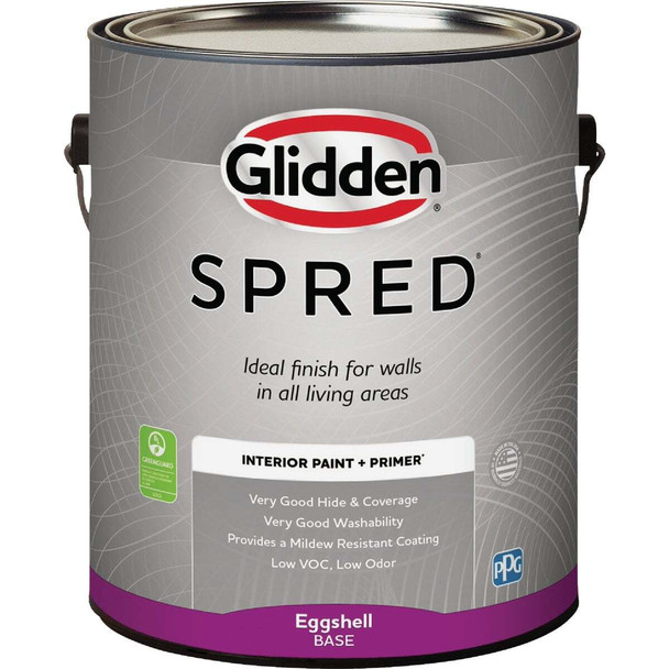 Glidden Spred Interior Paint + Primer Eggshell White Pastel Base Gallon