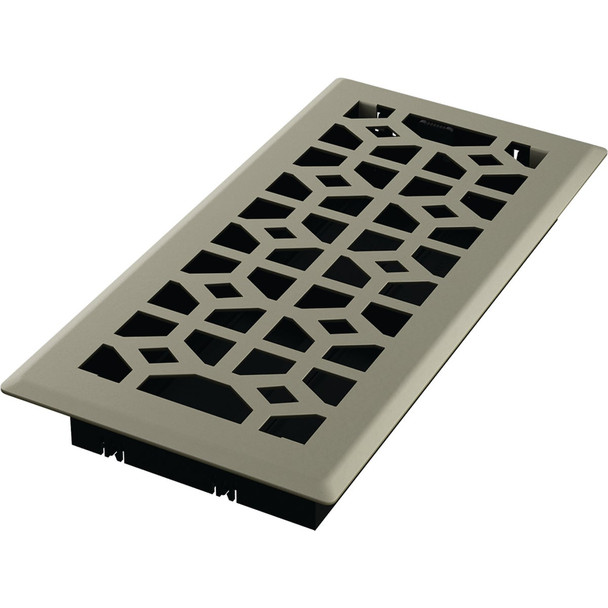 Imperial Templar 4 In. x 10 In. Satin Nickel Steel Floor Register RG3463