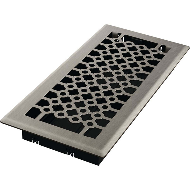 Imperial San Francisco 4 In. x 10 In. Brushed Nickel Steel Floor Register RG3410