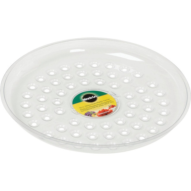 Gardener's Blue Ribbon Saucer Plus 10 In. Clear Plastic Flower Pot Saucer SP10