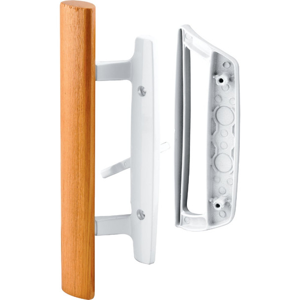 Prime-Line White Mortise Style Outside Sliding Door Handle Set C 1204
