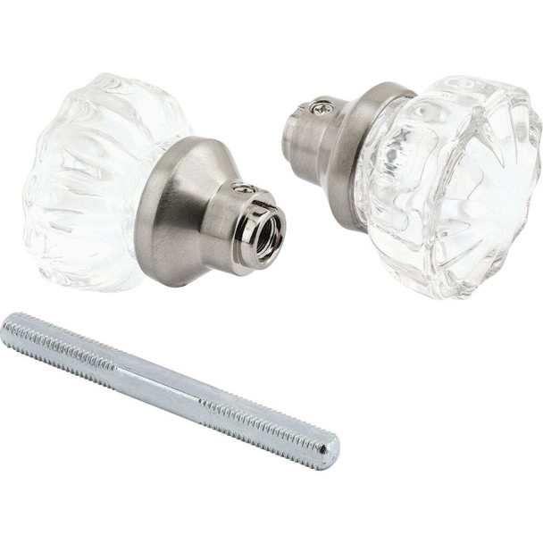 Defender Security 2 In. Satin Nickel Fluted Glass Door Knob E 28315