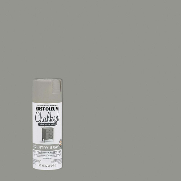 Rust-Oleum Chalked 12 Oz. Ultra Matte Spray Paint, Country Gray 302593