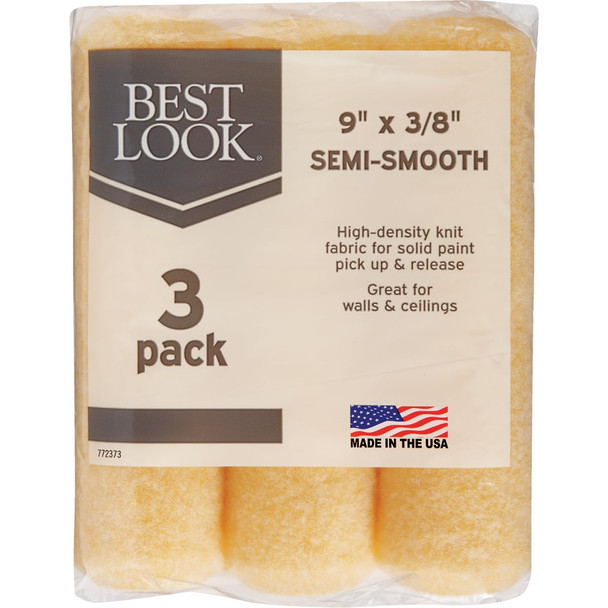 Best Look 9 In. x 3/8 In. Knit Fabric Roller Cover (3-Pack) DIB RS 433-900