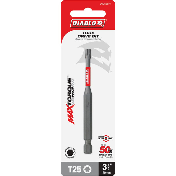 Diablo T25 TORX 3-1/2 In. Power Impact Screwdriver Bit DT2535P1