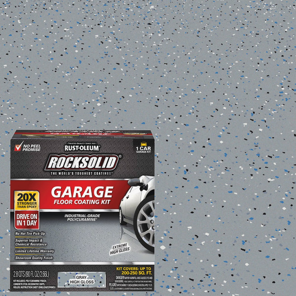 Rust-Oleum RockSolid Low VOC Garage Floor Coating Kit, Gray, 76 Oz. 60003