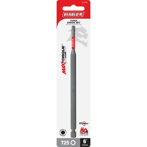 Diablo T25 TORX 6 In. Power Impact Screwdriver Bit DT256P1