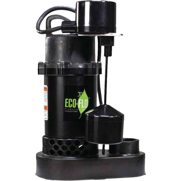 ECO-FLO 1/3 HP Vertical Switch Submersible Thermoplastic Sump Pump SPP33V