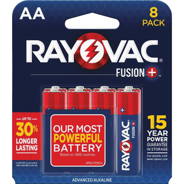Rayovac Fusion AA Alkaline Battery (8-Pack) 815-8TFUS