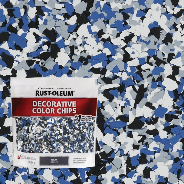 Rust-Oleum Color Chip Concrete Coating, 1 Lb., Gray 301359