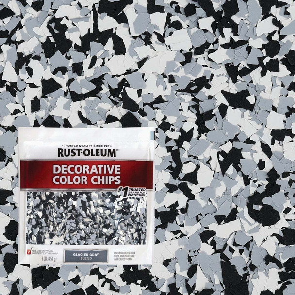 Rust-Oleum Color Chip Concrete Coating, 1 Lb., Glacier Gray 312449