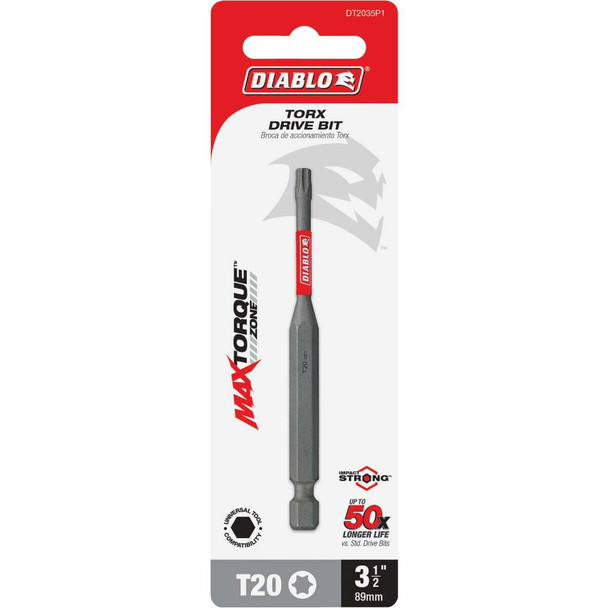 Diablo T20 TORX 3-1/2 In. Power Impact Screwdriver Bit DT2035P1