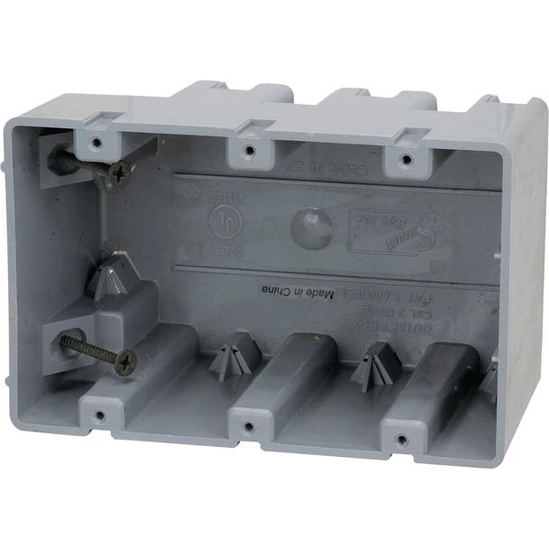 Madison Electric Smart Box 3-Gang PVC Molded Original Wall Box MSB3G