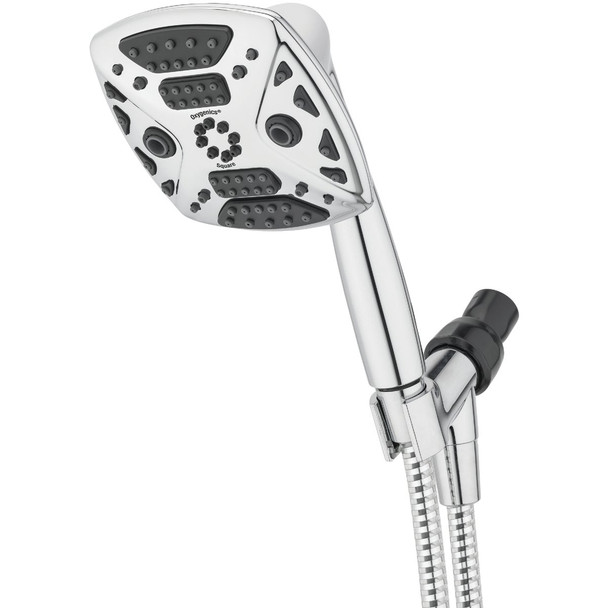 Oxygenics 7-Spray 1.8 GPM Square Handheld Shower Head, Chrome 94177