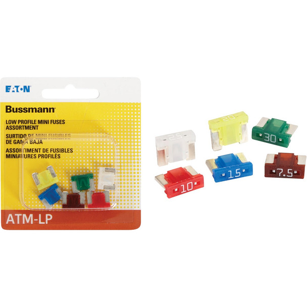 Bussmann ATM Low Profile Mini Fuse Assortment (6-Piece) BP/ATM-A6LP-RP