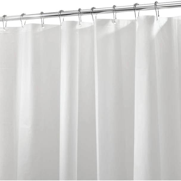 iDesign 72 In. x 72 In. White PEVA Shower Curtain Liner 12054