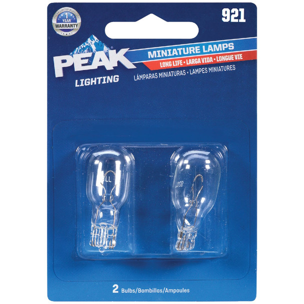 PEAK 921 12.8V Mini IncandescentAutomotive Bulb (2-Pack) 921LL-BPP