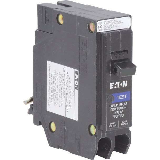 Eaton BR 15A Single-Pole AFCI/GFCI Circuit Breaker BRP115DF