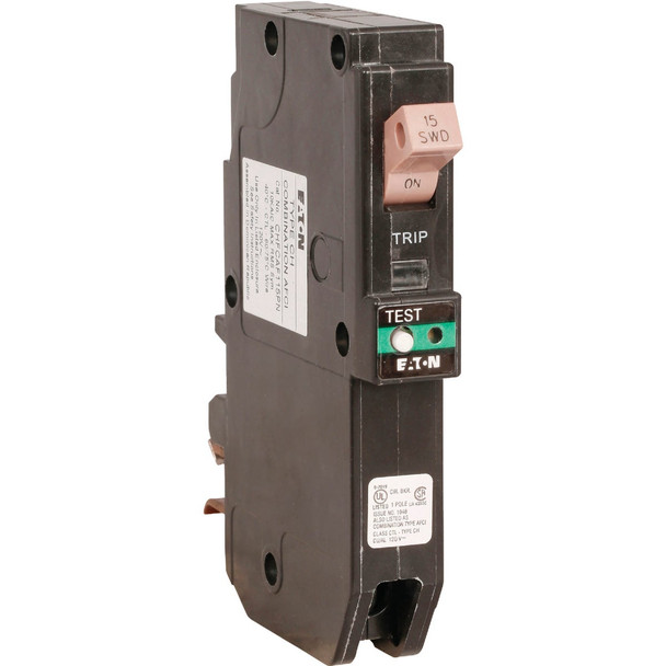 Eaton CH 15A Single-Pole AFCI Circuit Breaker CHFP115AF