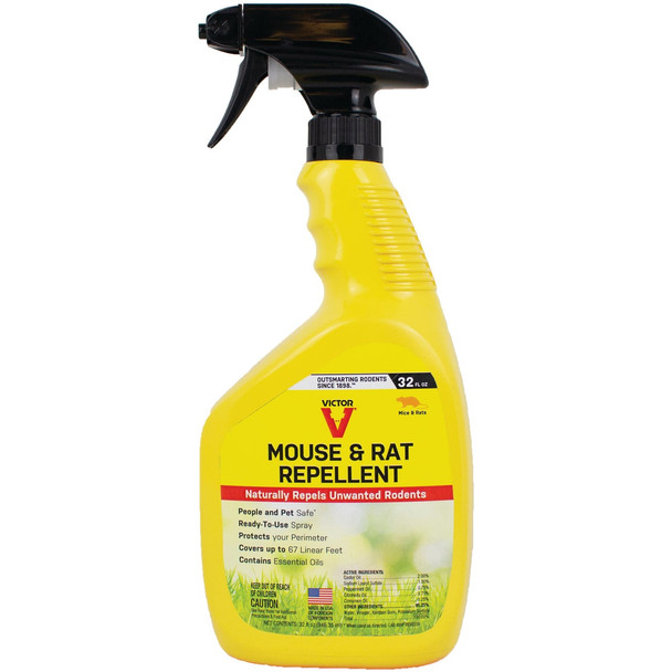 Victor 32 Oz. Ready To Use Trigger Spray Rat & Mouse Repellent M809