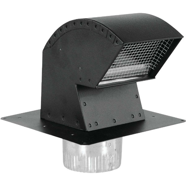 Imperial 6 In. Black Aluminum R-2 Premium Roof Vent Cap with Collar VT0568-A