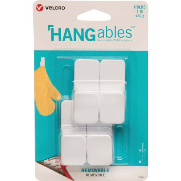 Velcro Brand Hangables 1 Lb. Capacity White Removable Small Hook (4 Count)