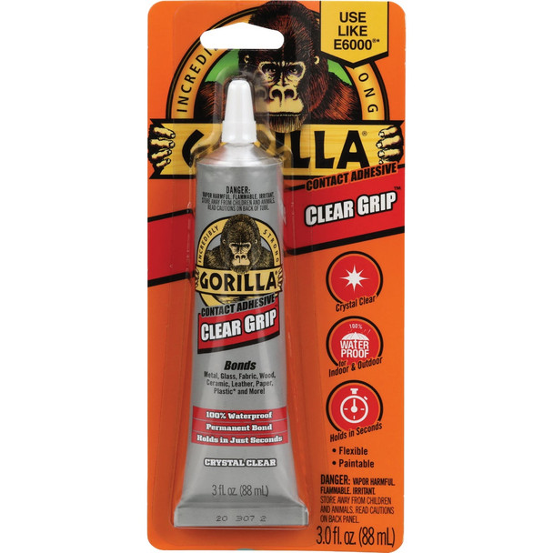 Gorilla Clear Grip 3.0 Oz. Multi-Purpose Adhesive 8040002