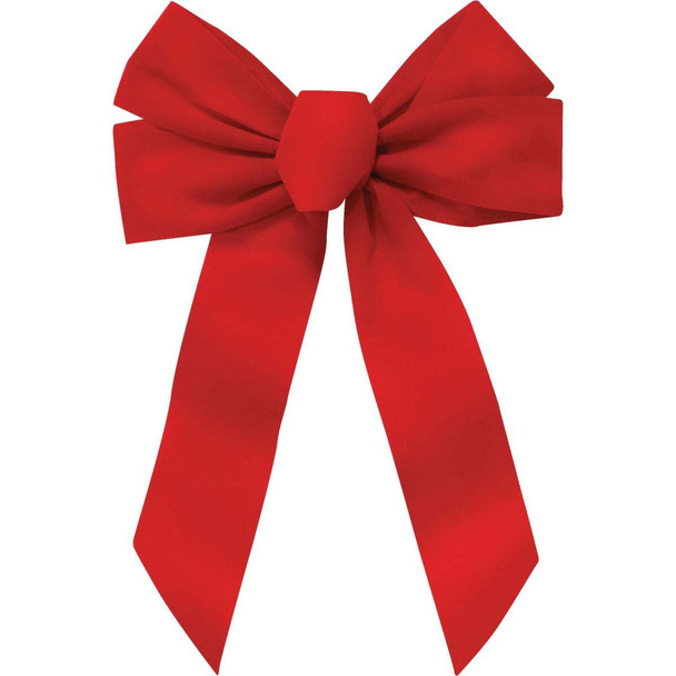 Holiday Trims 5-Loop 11 In. W. x 16 In. L. Red Velvet Christmas Bow Pack of 12