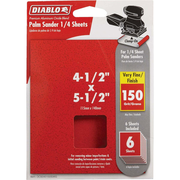 Diablo 6pk 1/4sht 150g Sanding DCS045150S06G