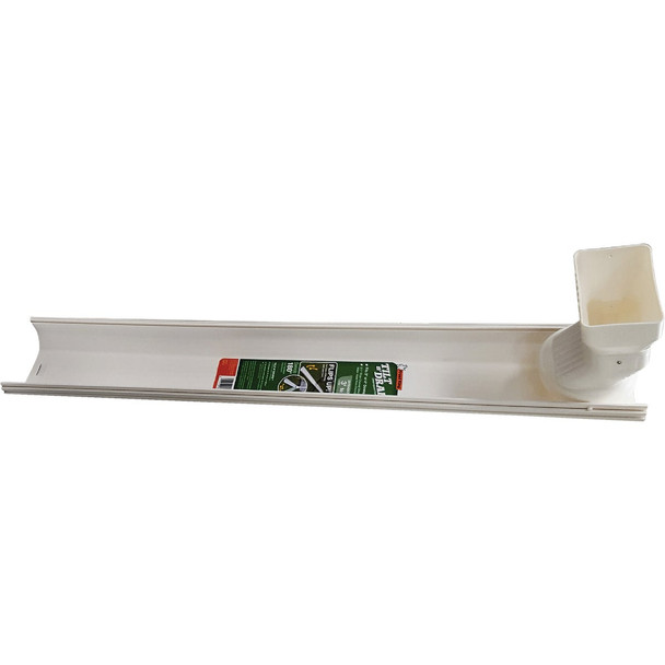 Frost King 6 Ft. White Tilt 'N Drain Adjustable Downspout Extender GWS3W