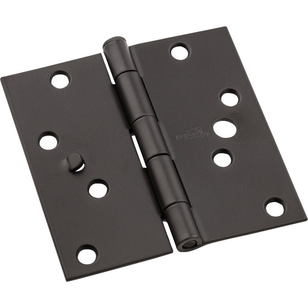 National Hardware 4 In. Oil Rubbed Bronze Square Door Hinge, (3-Pack) N830-402