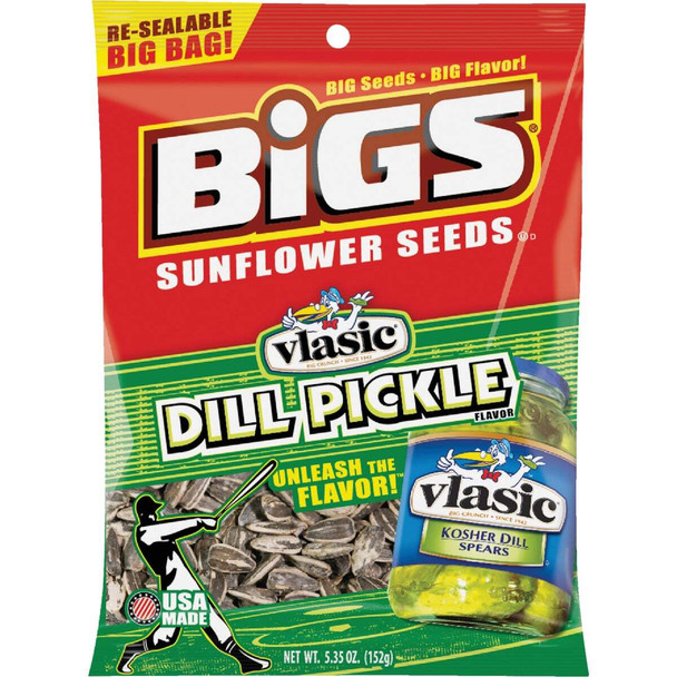 Bigs 5.35 Oz. Dill Pickle Sunflower Seeds 112456 Pack of 12