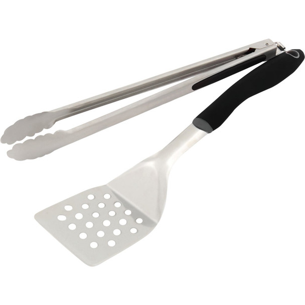 GrillPro Soft Grip Handle Stainless Steel 2-Piece BBQ Tool Set 40008