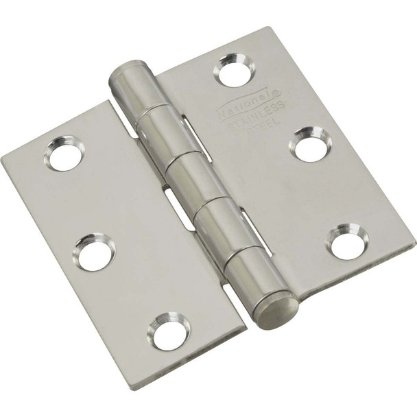 National Hardware 2-1/2 In. Square Stainless Steel Door Hinge, (2-Pack) N276-972