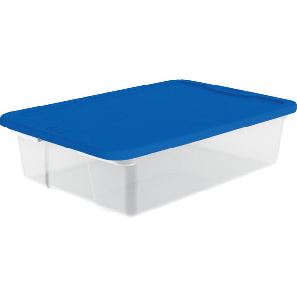 Homz 28 Qt. Clear Storage Tote 3228CLBL.08
