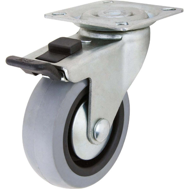 Shepherd Hardware 3 In. Thermoplastic Swivel Plate Caster with Brake 3546