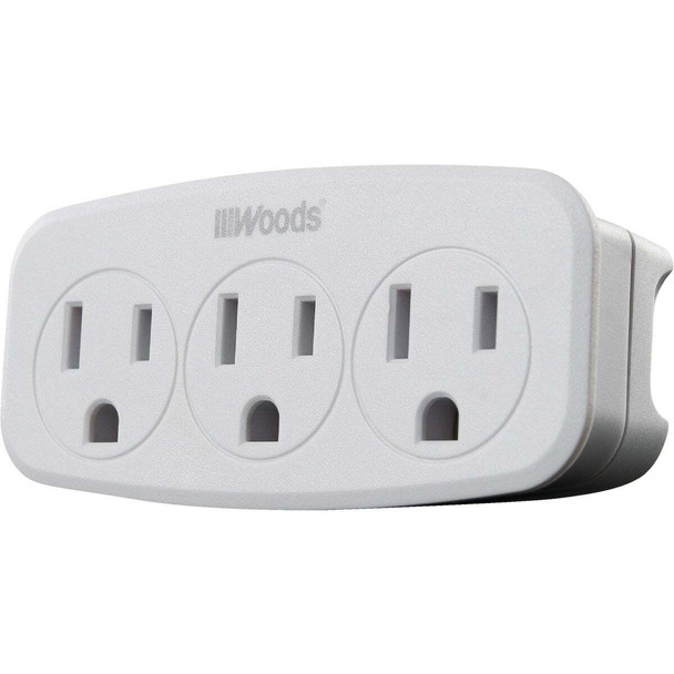 Woods White 15A 3-Outlet Tap 41013