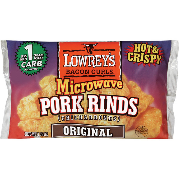 Lowrey's Bacon Curls 1.75 Oz. Original Pork Rinds 80120 Pack of 18