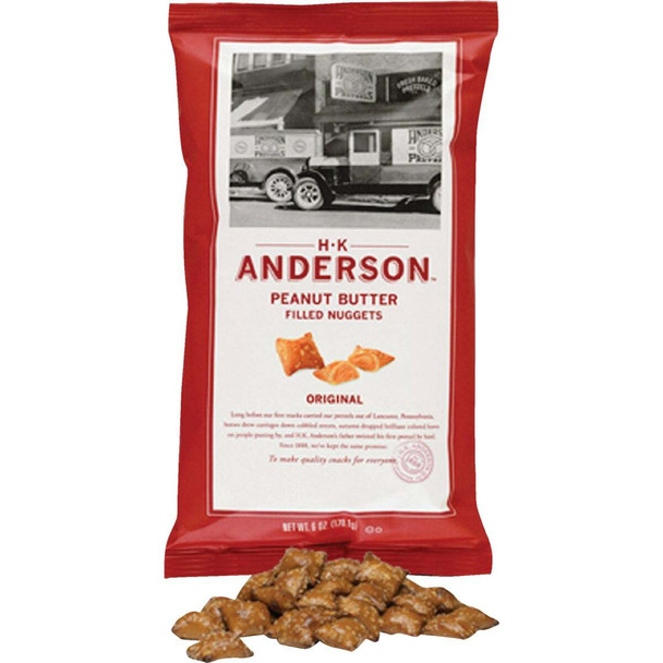 HK Anderson 5 Oz. Peanut Butter Filled Pretzel Nuggets 689388 Pack of 12