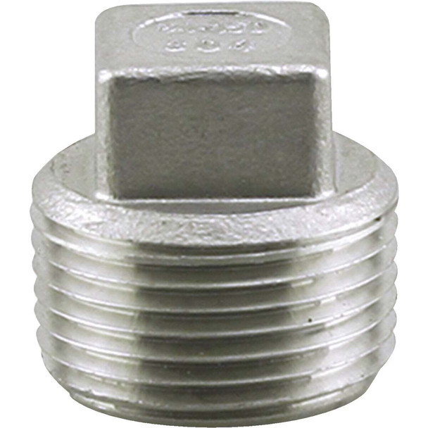 PLUMB-EEZE 3/8 In. MIP Square Head Stainless Steel Plug U2-SSP-03