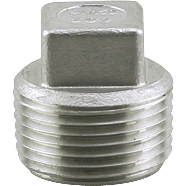 PLUMB-EEZE 1 In. MIP Square Head Stainless Steel Plug U2-SSP-10